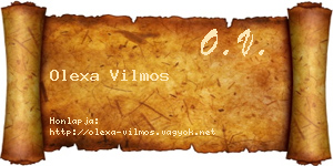 Olexa Vilmos névjegykártya